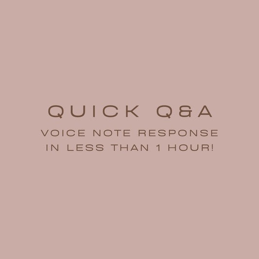 QUICK Q&A (Receive a VOICE note in less than 1 HOUR)